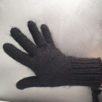 Gants noirs en mohair