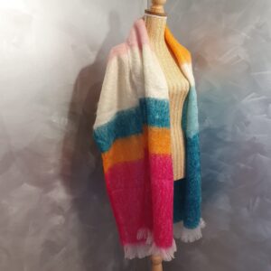 Echarpe en laine mohair multicolore