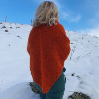 Poncho 80 % mohair 20 % soie - Rouille 2 Poncho 80 % mohair 20 % soie - Rouille