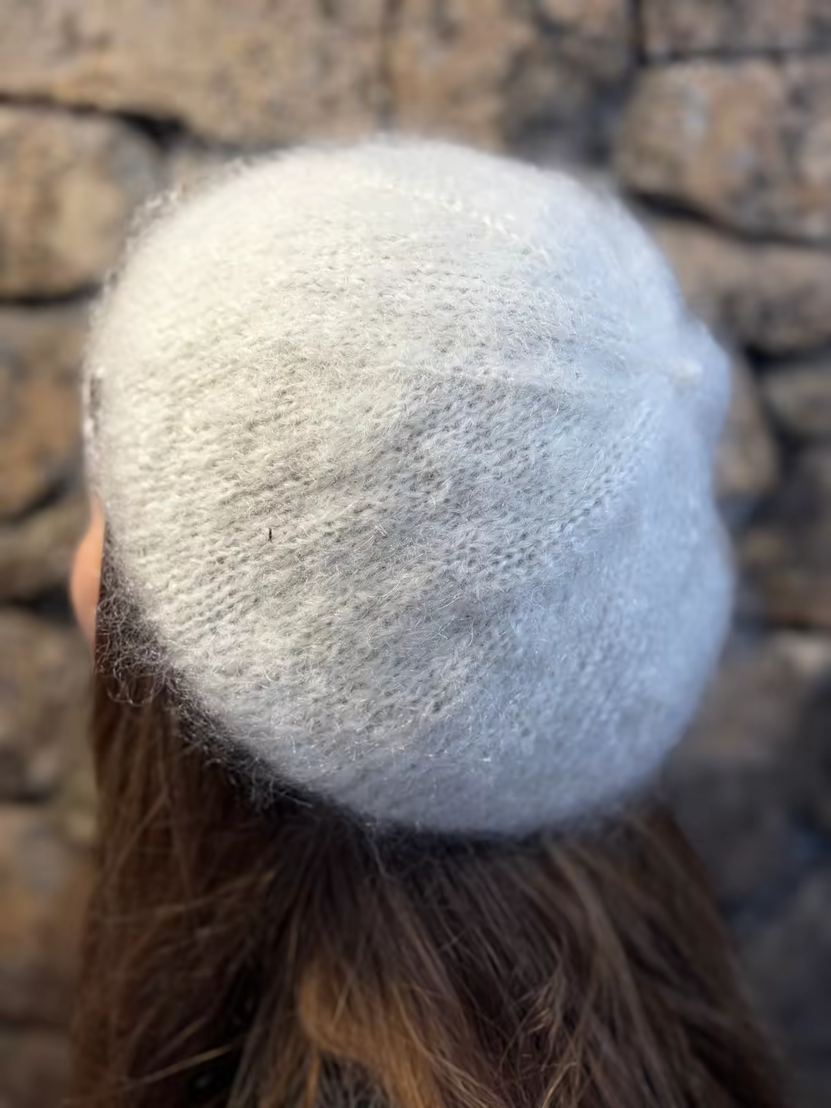 Béret pur mohair écru