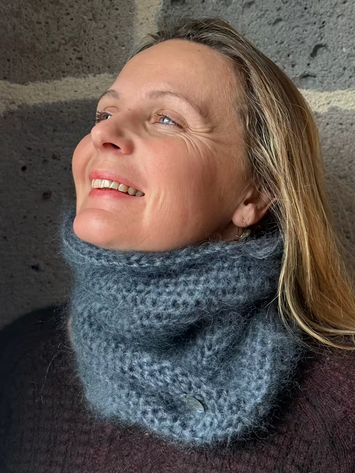 Tour de cou pur mohair gris ardoise