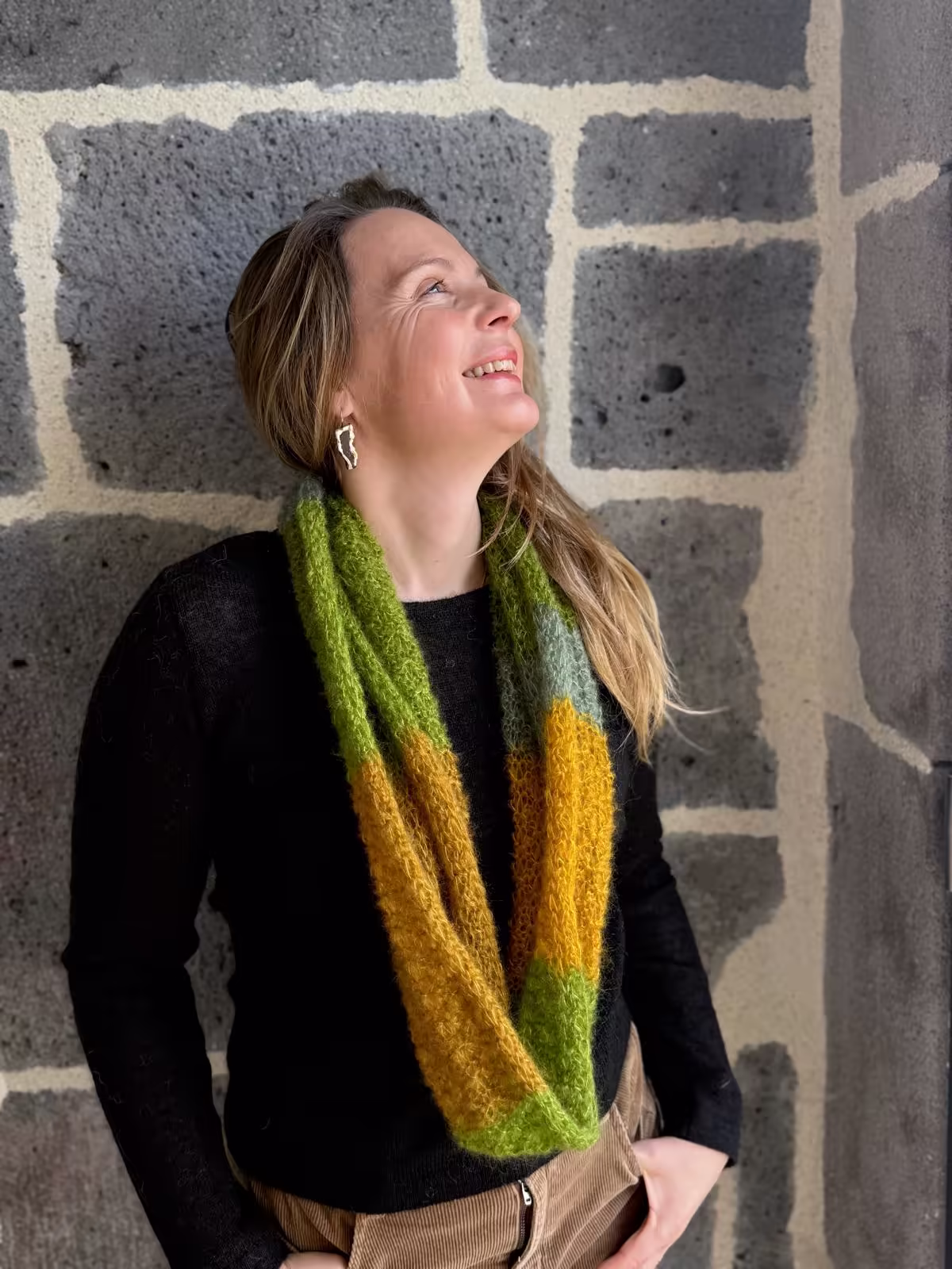 Snood Tricoté en mohair et soie - couleur de saison