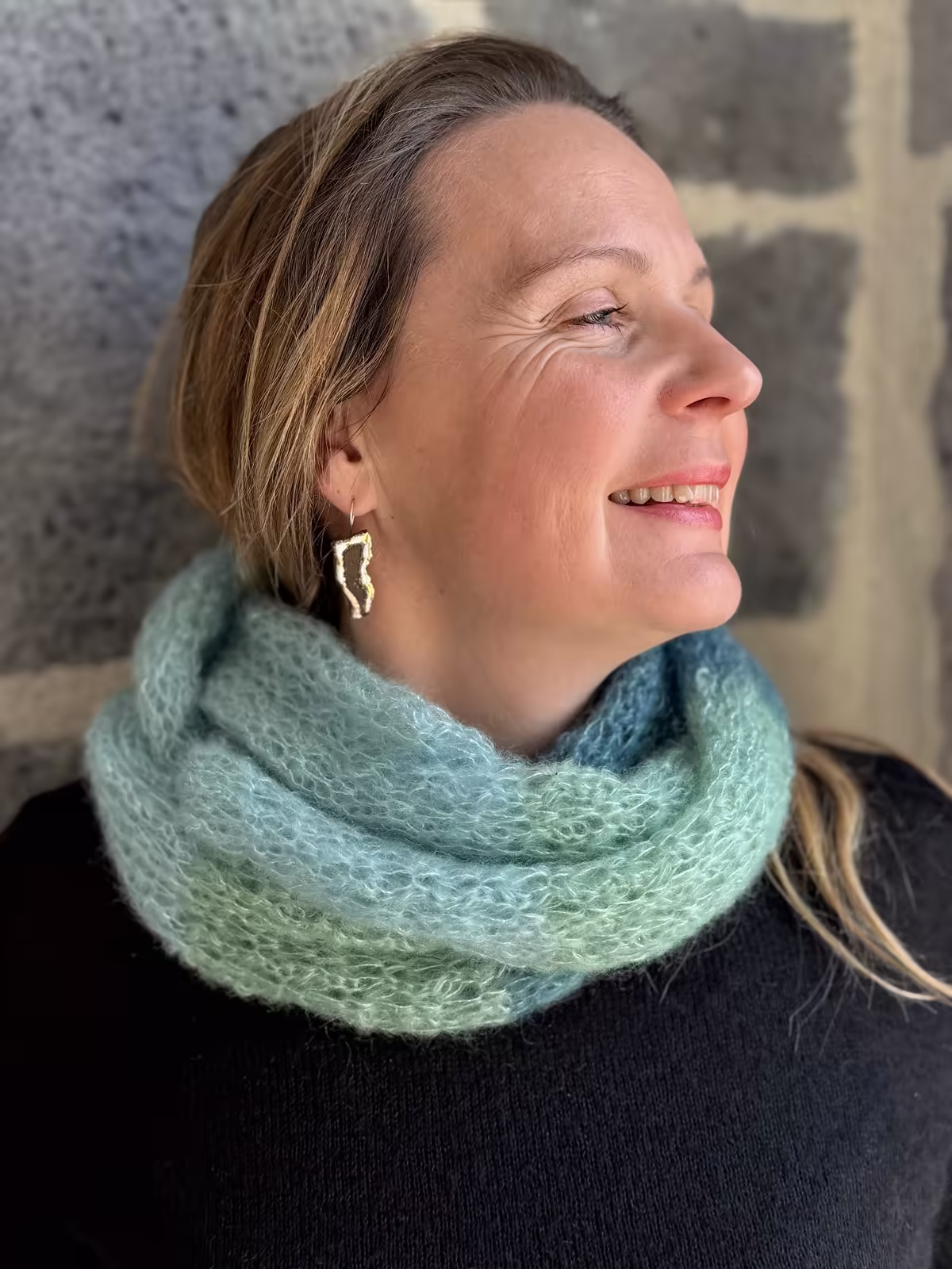 Snood Tricoté en mohair et soie - couleur originale